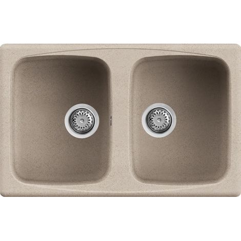 Elleci LGM35051 Master 350 Lavello da Incasso 2 Vasche Rettangolare Granitek 79x50 cm colore Avena