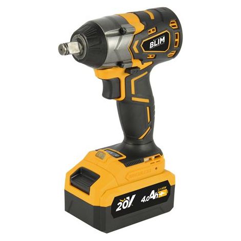 Blim llave impacto 20v 4ah - dado de fijacion 1/2" - par maximo 420nm - velocidad: 0-1600, 0-1900, 0-2300rpm - agarre ergonomico - incluye bateria y maletin de transporte