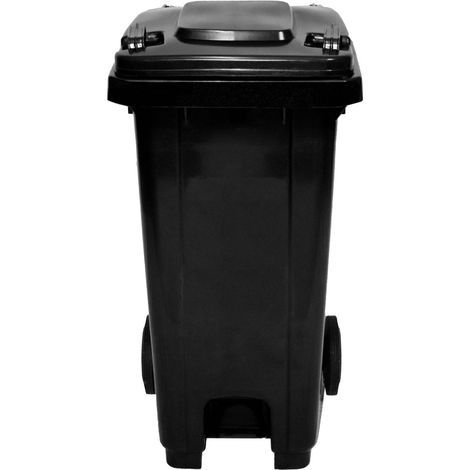 IBEROGARDEN Cubo de basura con pedal 120 litros Color Negro Uso fácil y seguro Práctico y duradero