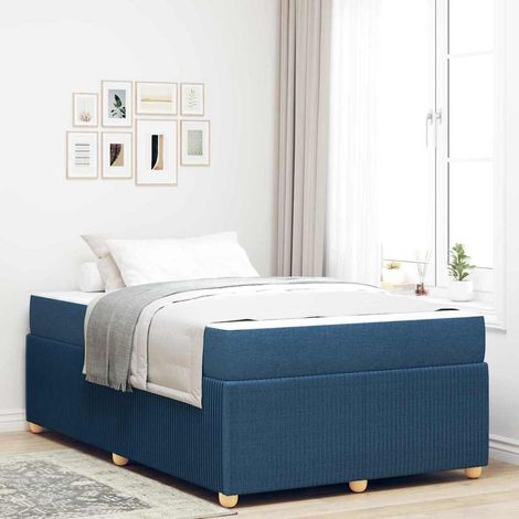Cadre de lit avec matelas-Structure de lit avec matelas Bleu 120 x 190 cm tissu 138967 (1/5)