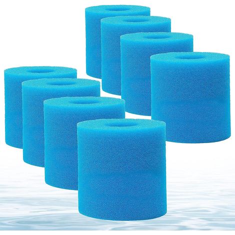 Cartouches filtrantes pour pompe Intex type H, mousse lavable réutilisable, filtres de rechange compatibles, pack de 2, pour piscine hors-sol. (1/5)