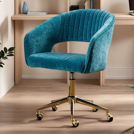 Wahson Sedia da Scrivania in Tessuto Poltrona, Ufficio con Ruote Sedia Girevole Regolabile in Altezza Poltroncina con Gambe in Metallo per Ufficio/Studio/Computer,