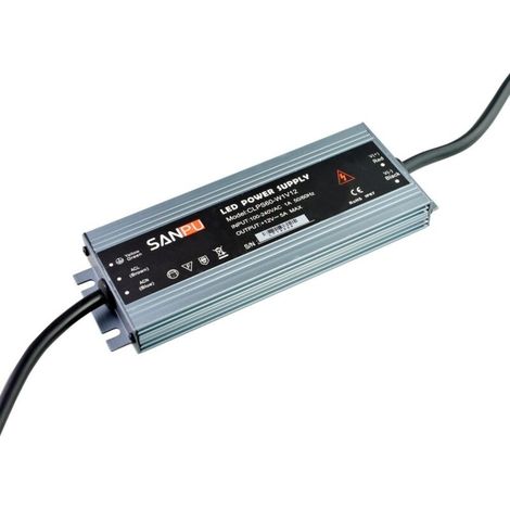 Transformateur étanche 12V 60W IP67 – Alimentation sécurisée pour environnements humides – Protection contre court-circuit et haute température (1/5)