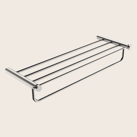 Exagonshop Rack portasciugamani 60 cm nichel spazzolato Minimal