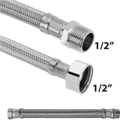 FLESSIBILE IN ACCIAIO INOX M1/2"" X 1/2""F 50 cm