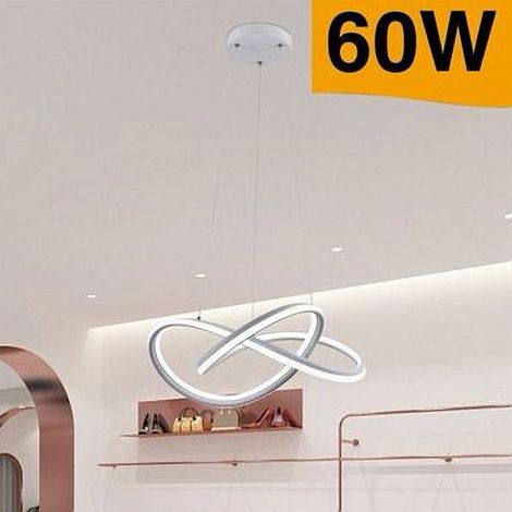 TRADE SHOP - Lampadario Led A Sospensione Moderno Intrecciato Bianco 60w 3 Colori Luce A50-b3c - (1/3)