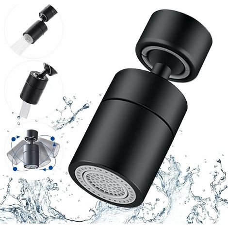 Aireador para grifo, giratorio 360 grados - 2 modos. Aireador de filtro ajustable para grifo de cocina y baño, con rosca externa de 24 mm y adaptador de rosca interna de 22 mm. Acabado en bronce aceit