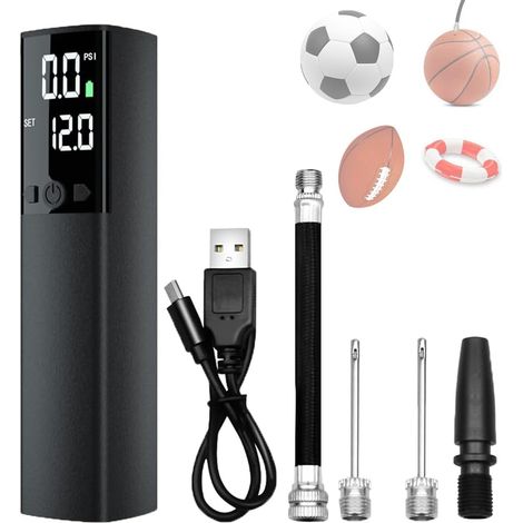 Lntyq Pompe à air électrique Portable Multifonction avec arrêt Automatique pour Volley-Ball, Rugby, Sport, et Loisirs – Rechargeable, sans Fil et gonflage Rapide (1/5)