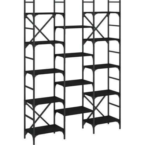 Maison Exclusive - Libreria Nera 127,5x28,5x172,5 cm in Legno Multistrato (1/5)
