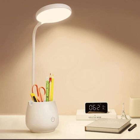 Small rechargeable LED desk lamp, eye-protective design, offers 3 colour lighting modes, suitable for student dormitories and children's rooms.