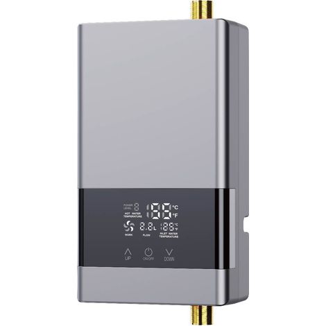 SJLERST Chauffe-Eau Instantané 6KW Mini Chauffe-Eau Électrique Sans Réservoir Mural avec Affichage LED Réglage de la Température pour Maison Cuisine Salle de Bains (1/5)