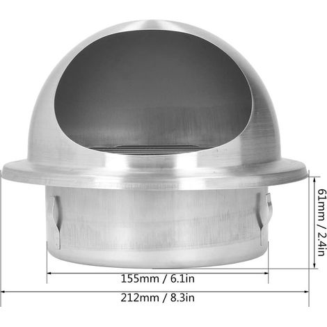 Extracteur d'air, Extracteur Externe 160, Sortie De Ventilation d'air Ronde Réutilisable en Acier Inoxydable, pour Climatiseurs, bouches d'aération de Cuisine, bouches d'aération murales (1/5)