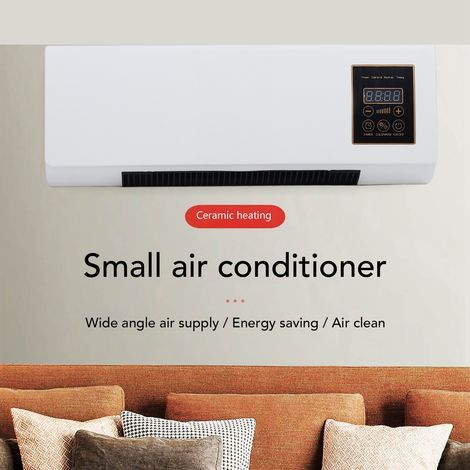 Climatiseur mural Mini AC Fan – Fonction chauffage, contrôle silencieux, télécommande – Pour maison et camping, prise UK 220V