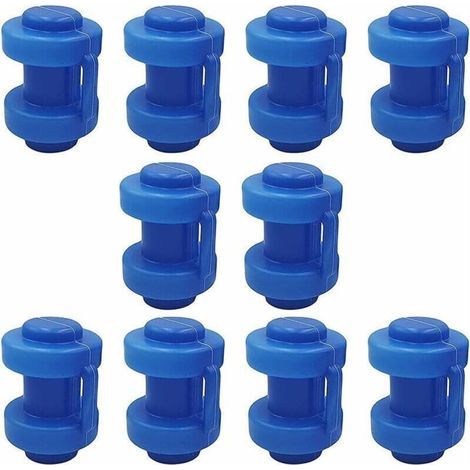 Capuchons Poteau Trampoline, 10 Pièces Trampoline Embout, Capuchons Pôle Trampoline, Capuchon D'Trampoline, pour Embout Poteau à Crochet Filet Filet de Sécurité Pièce de Rechange(Bleu) (1/5)