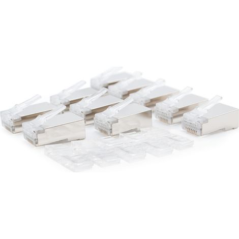 BeMatik - Connecteur FTP Cat.6 RJ45 mâle à sertir sur câble paquet de 10 (1/3)