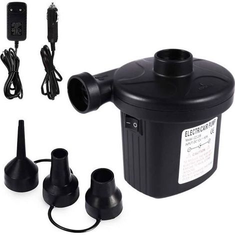 Pompe à air électrique avec 3 Embouts pour Matelas Gonflable, Camping,Lit, Bateau etc. (1/4)