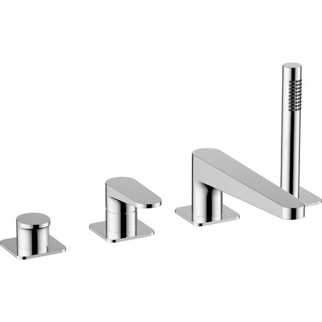 RAK Ischia Chrome Deck Mounted 4 Tap Hole Bath Shower Mixer Tap - RAKISH3013C (1/2)