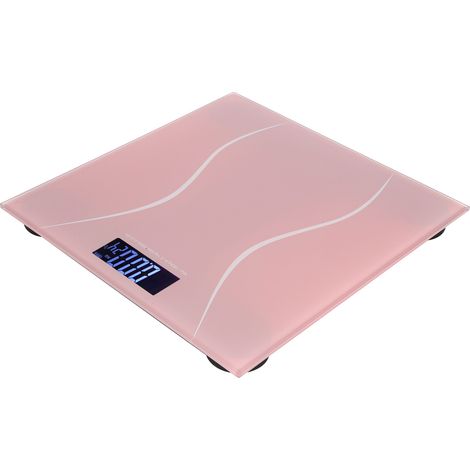 Balance électronique numérique 180 kg 400 lb avec écran LCD rétroéclairé, ultra-mince et allumage automatique (rose) (1/5)