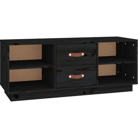 Mobile TV multimediale scaffale per televisione televisione buffet sala da pranzo soggiorno camera da letto 100 x 34 x 40 cm legno di pino massiccio nero 020025468