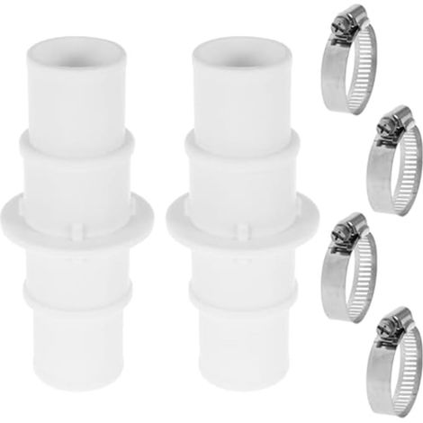 Lot de 2 adaptateurs de tuyau de piscine avec colliers de serrage pour tuyaux de 3,8 cm – Connecteur ABS pour aspirateur, pompe, écumoire, piscine hors sol Royaume-Uni (1/5)