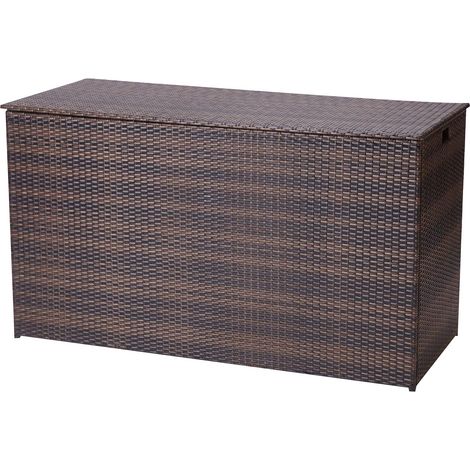 Coffre de jardin rangement extérieur avec couvercle et grande capacité 700L résistant aux intempéries marron PT-OF0010 (1/5)