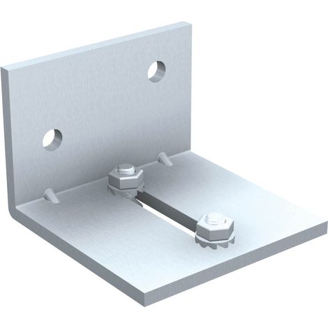 Support d'angle MANTION 2528D en acier pour rails doubles gris métallisé (1/2)