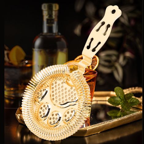 Barmixer aus Edelstahl 304, Eisrührer, Weinfilter, Gold (1/5)