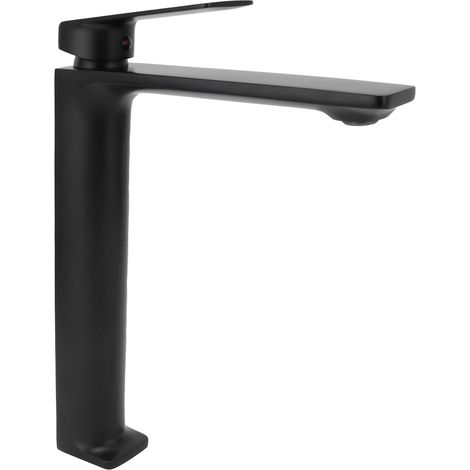 Robinet de salle de bain à un trou, noir, pour lavabo, eau chaude et froide, usage domestique, G1/2 (1/5)