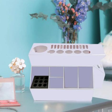 Boîte de rangement pour outils de coiffure, support pour ciseaux de coiffure, durable et facile à nettoyer - Blanc, Noir