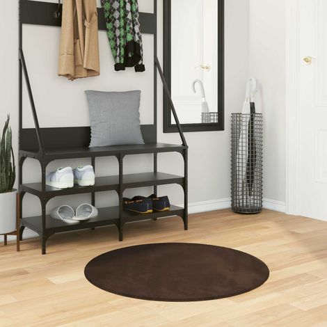vidaXL Tappeto a pelo medio, morbido e lavabile HUARTE Marrone Ø 80 CM