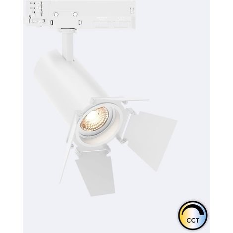 Faretto LED Fasano Bianco 20W Cinema Regolabile CCT Selezionabile per Binario Trifase (2700K - 3200K - 4000K) Selezionabile