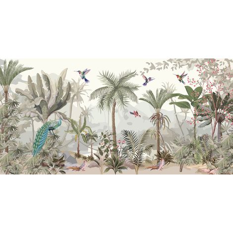 Papier peint panoramique - Jungle Oiseaux - 130 cm x 65 cm (1/2)