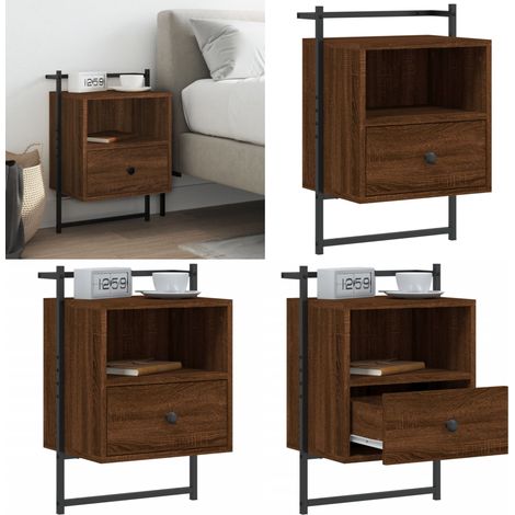 Wand-Nachttisch Braun Eiche 40x30x61 cm Holzwerkstoff - Wand-Nachttisch - Nachttisch - Holzwerkstoff - Eiche Optik - Wohnzimmer Möbel - Home & Living