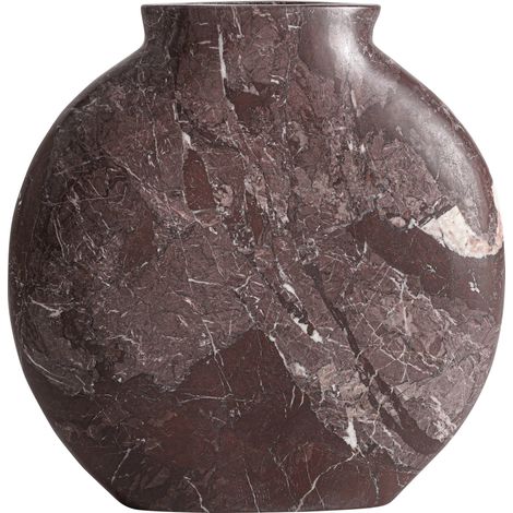 Vase contemporain en marbre marron - marron marbré (1/2)