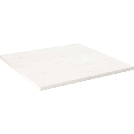 Tischplatte Weiß 80x80x2,5 cm Massivholz Kiefer Quadratisch