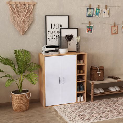 Meuble console HOMCOM, rangement bas, multifonctionnel, pour cuisine, salle à manger, salon ou salle de bain, avec portes et étagères réglables, 80 x 32 x 91 cm