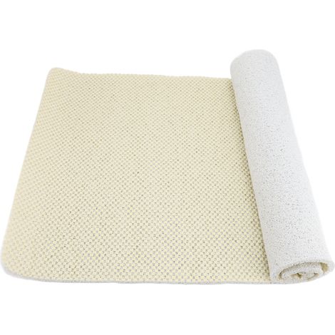 Tapis douche antidérapant séchage rapide accessoires salle de bain imperméable doux PVC loofah de toilette blanc 40 X 80cm / 15,75 31,5in (1/2)