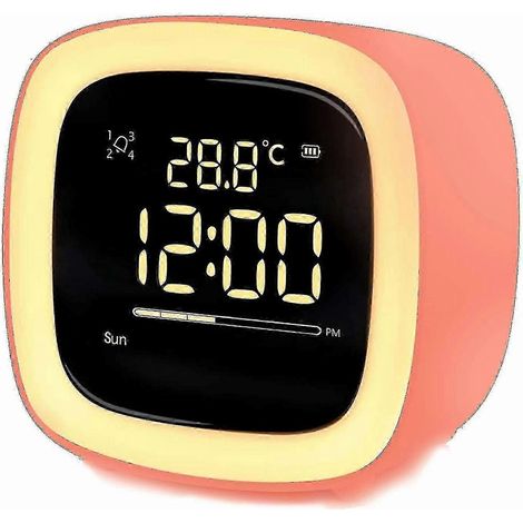 Réveil enfant avec lumière, réveil numérique avec veilleuse LED (1/3)