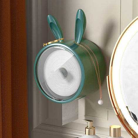 Porte-Papier Lapin Plastique Vert Mural (1/5)