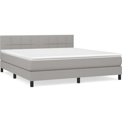 Maison Exclusive - Giroletto a Molle con Materasso Grigio Chiaro160x200 cm Tessuto (1/5)