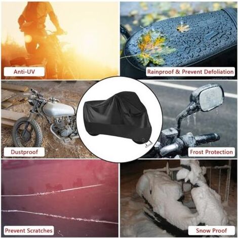 LaBlanc - Bâche de moto, 210D imperméable, résistante aux UV, housse de moto coupe-vent, bâche extérieure pour moto, scooter, cyclomoteur (245 cm x 105 cm x 125 cm)