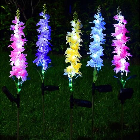Veilleuse solaire violette Jacenvly, lampe LED murale à une tête, idéale pour les terrasses, les salons et les fêtes - Cadeau violet