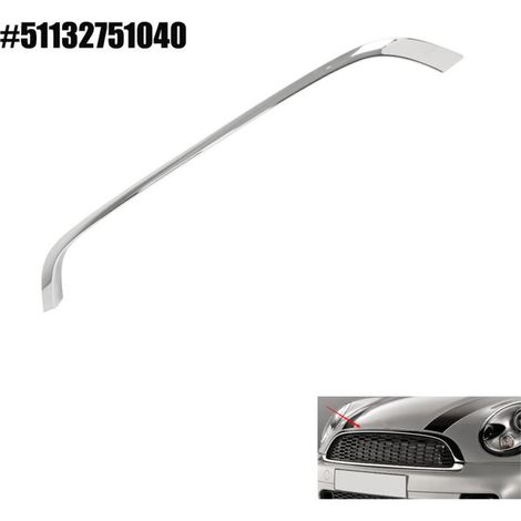 AIPERQ Front Hood Moulding Trim, ABS Upper Grille Trim Compatible with Cooper Hatchback R56 R57 R57 S JCW 51132751040 (Chrome Strip) (1/4)