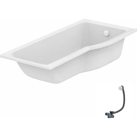 IDEAL STANDARD Connect Air Bañera/Ducha derecha + desagüe, 170 x 80 cm, color blanco