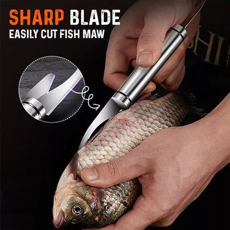 Éplucheur de crevettes rapide multifonctionnel en acier inoxydable 6 en 1 couteau à poisson ligne de crevette coupe/grattage/creusement couteau outils de cuisine 1PC (1/3)