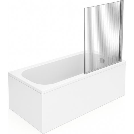Bañera recta VILLEROY & BOCH Oberon quaryl 170 x 75 cm + Mampara derecha AURYS Raywall cromada