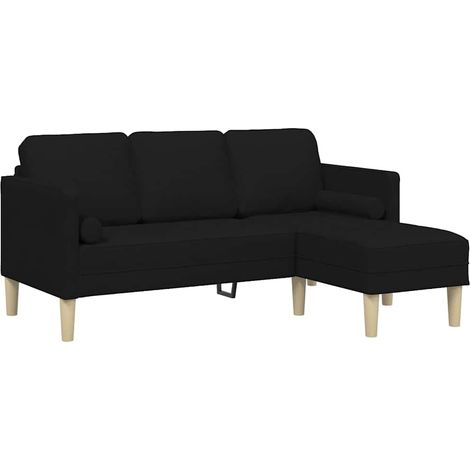 Ensemble de Canapé Sofas avec coussin Noir Polyester (1/5)