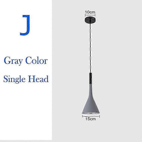 Suspensions nordiques modernes, lampes simples, lampes suspendues minimalistes multicolores à 3 têtes, ampoule Edison E27 pour cuisine, salle à manger et chambre (J) (1/5)