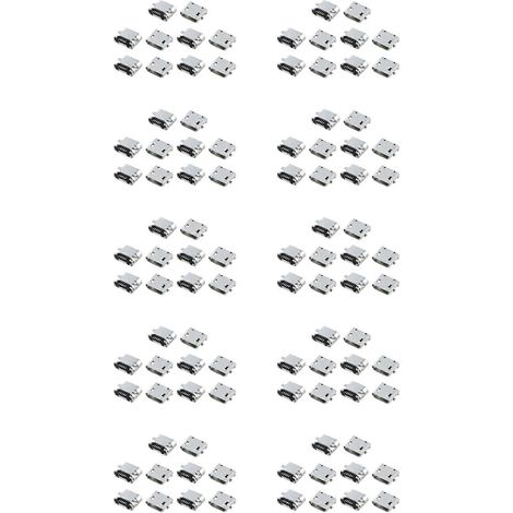 Lot de 100 connecteurs jack femelles micro-USB de type B. (1/4)