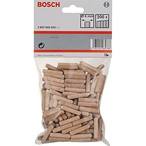 Bosch  200x tasselli  in legno  6 mm,  30 mm  - 2607000443 (1/4)